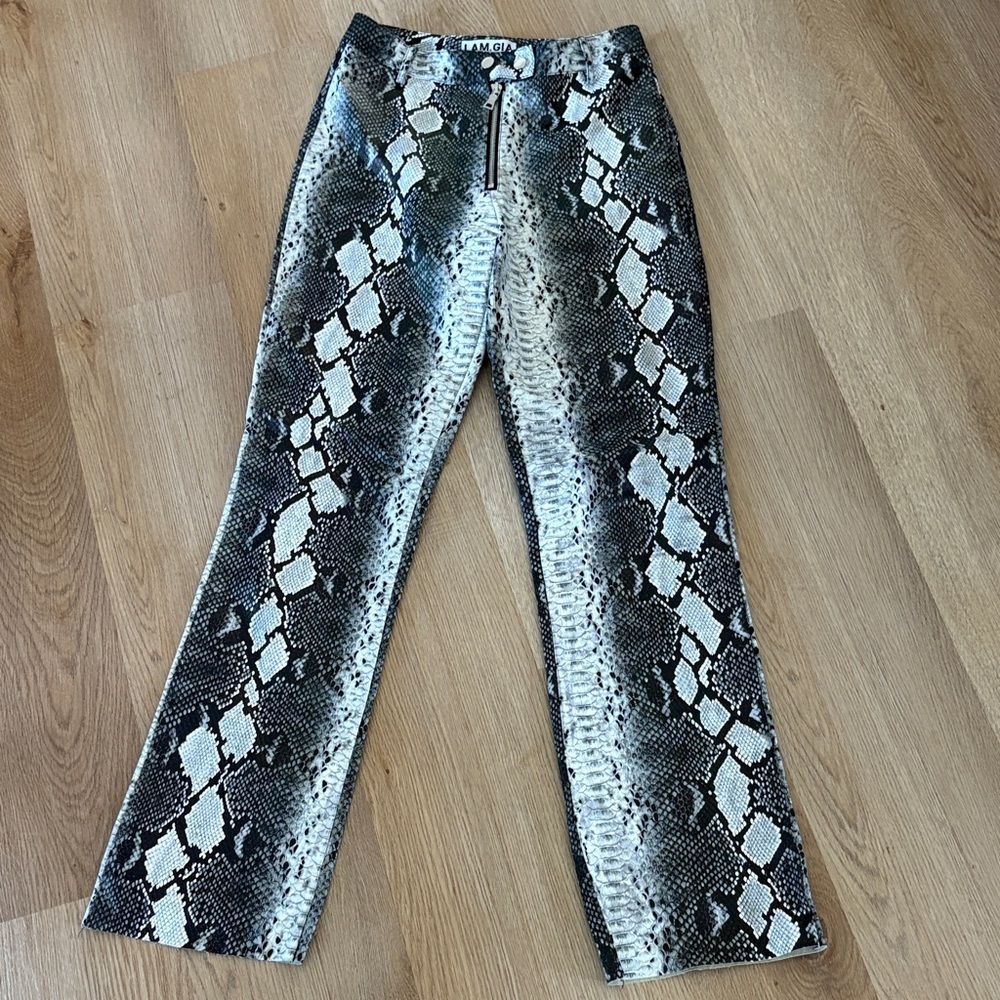 I.AM.GIA Snake Print faux leather Womens Pants